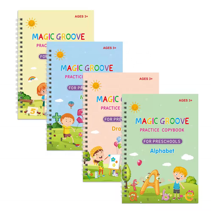 MagicGroove Tracing Book: Reusable Handwriting Practice with Disappearing Ink & Grooves