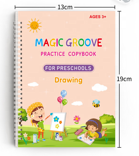 MagicGroove Tracing Book: Reusable Handwriting Practice with Disappearing Ink & Grooves