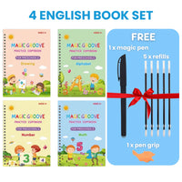MagicGroove Tracing Book: Reusable Handwriting Practice with Disappearing Ink & Grooves