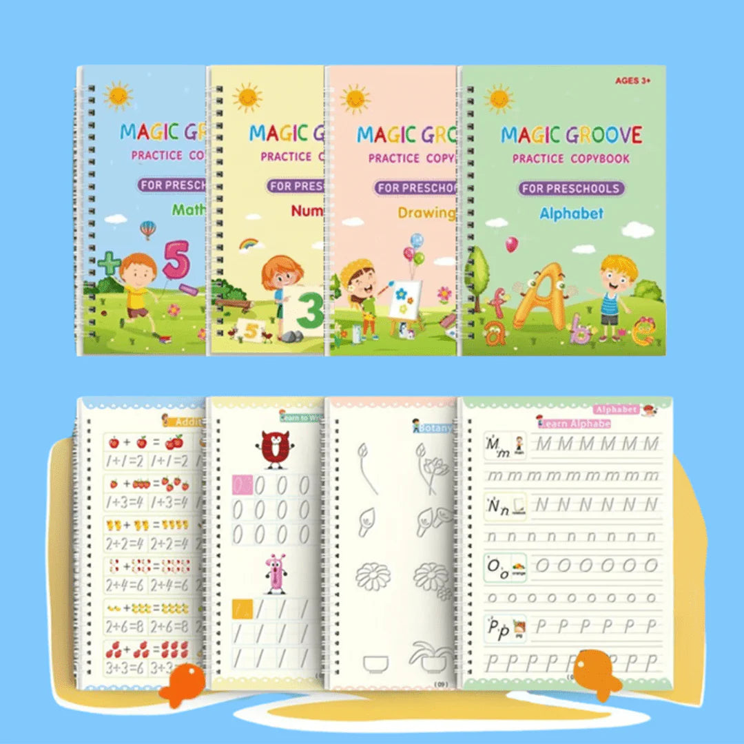 MagicGroove Tracing Book: Reusable Handwriting Practice with Disappearing Ink & Grooves