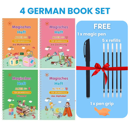 MagicGroove Tracing Book: Reusable Handwriting Practice with Disappearing Ink & Grooves