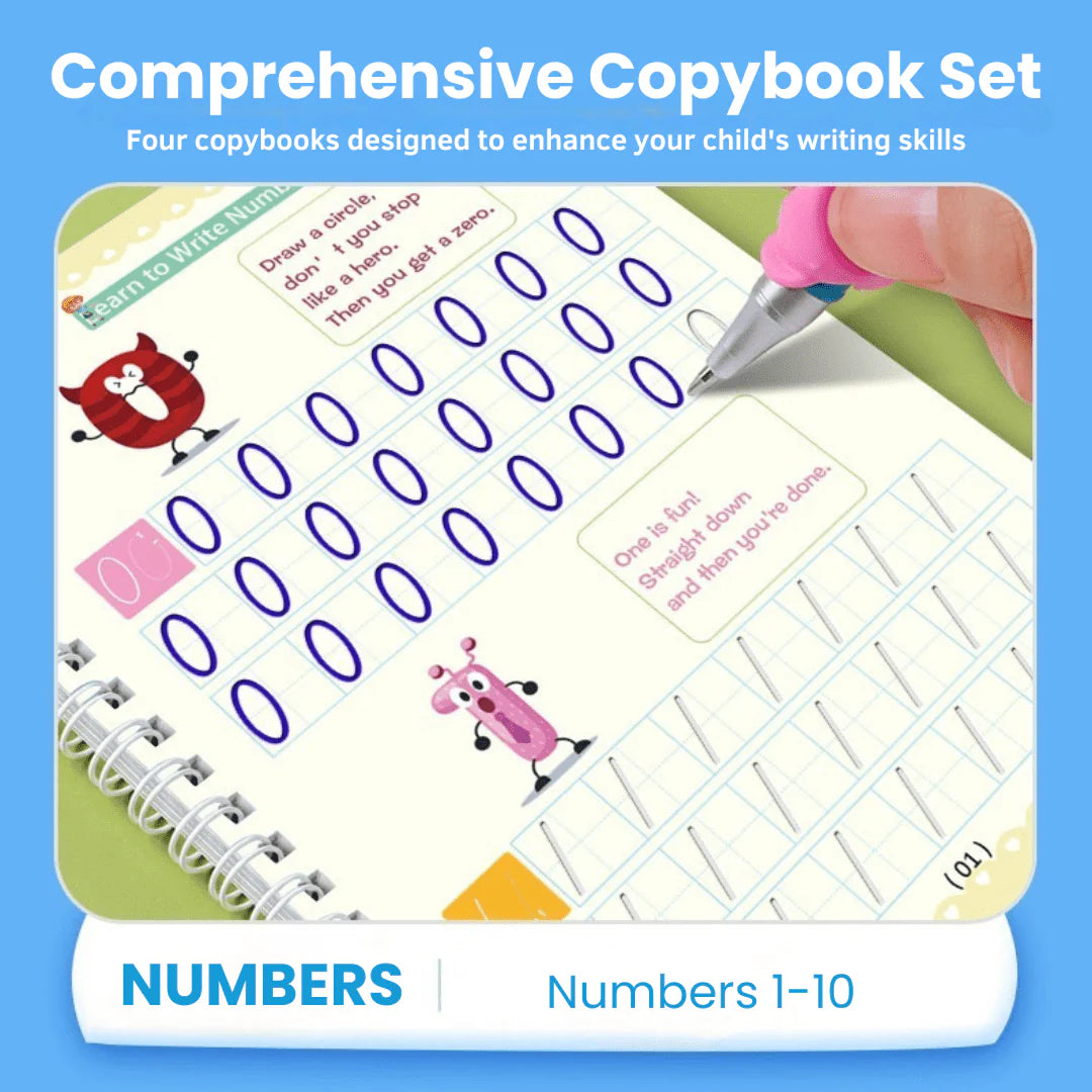 MagicGroove Tracing Book: Reusable Handwriting Practice with Disappearing Ink & Grooves