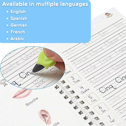 MagicGroove Tracing Book: Reusable Handwriting Practice with Disappearing Ink & Grooves